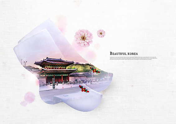 PSD 편집이미지 한국전통 꽃 도로 버스 사람 여러명 여행객 궁전 한국인 군중 숲 번짐 버선 창경궁 이미지편집 식물 전통 길 육상교통 다수 고건축 교통시설 양말 대중교통 전통소품 한국 동양인 파일형식 효과