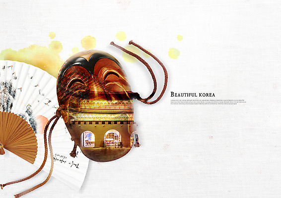 PSD 편집이미지 한국전통 기와 사람없음 궁전 부채 야간 번짐 탈 전통탈 전통부채 이미지편집 자연요소 전통 고건축 한국 가면 파일형식 효과