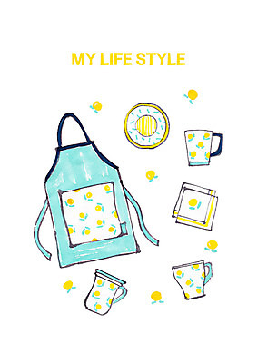 PSD 라이프스타일 생활용품 일러스트 주방용품 사람없음 앞치마 머그컵 커피잔 컵받침 냅킨 국내일러스트 커피 잔 생활 컵 받침대 오브젝트 파일형식