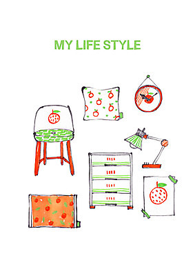 PSD 라이프스타일 포스터 생활용품 쿠션 의자 일러스트 전등 사람없음 카펫 스탠드 서랍장 국내일러스트 가구 조명 생활 오브젝트 파일형식