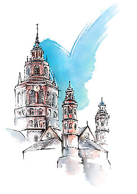 PSD 고건축 일러스트 캘리그라피 해외건축 붓터치 사람없음 관광지 시계탑 번짐 랜드마크 국내일러스트 해외 건축물 건축 여행 탑 파일형식 효과