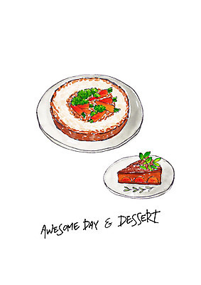 PSD 조각 채소 일러스트 디저트 수채화 사람없음 케이크 당근 풀잎 달콤 당근빵 국내일러스트 음식 빵 잎 뿌리채소 풀_식물 맛 파일형식