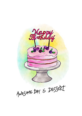 PSD 잎 일러스트 디저트 수채화 사람없음 케이크 달콤 생일케이크 블루베리 국내일러스트 식물 음식 과일 맛 파일형식