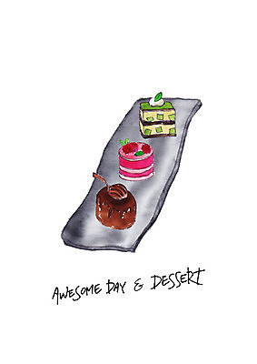 PSD 일러스트 디저트 수채화 종류 사람없음 케이크 초콜릿 다양 달콤 조각케이크 국내일러스트 음식 다수 맛 파일형식