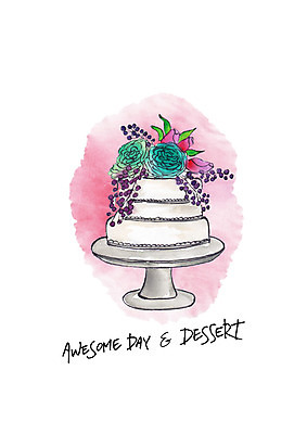 PSD 꽃잎 꽃 일러스트 디저트 수채화 사람없음 케이크 달콤 3단케이크 음식데코레이션 국내일러스트 식물 음식 맛 파일형식