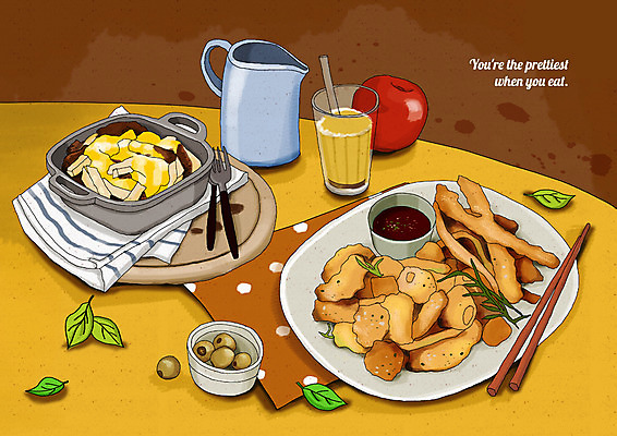 PSD 접시 잎 일러스트 젓가락 주전자 빨대 사람없음 감자튀김 식탁보 소스 사과 상차림 올리브 덮밥 피클 치킨너겟 플레이팅 국내일러스트 식물 식기 열매 음식 과일 주방용품 감자 수저 튀김 양념 절임 파일형식