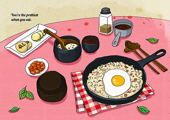 PSD 일러스트 젓가락 사람없음 숟가락 상차림 계란프라이 깍두기 국자 양념통 볶음밥 철판볶음밥 철판요리 호박전 플레이팅 국내일러스트 음식 주방용품 김치 수저 통 양념 계란요리 전 파일형식