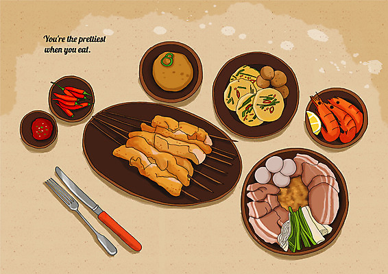 PSD 포크 일러스트 고추 새우 사람없음 소고기 양념 된장 꼬치 나이프 전 레몬 부추 꼬치구이 메추리알 대파 장조림 플레이팅 국내일러스트 식기 음식 채소 과일 육류 갑각류 알 칼 상차림 구이 파 조림 파일형식