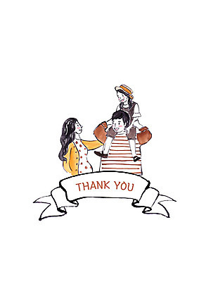 PSD 응시 여자 남자 어린이 일러스트 가족 수채화 미소 사람 상반신 성인 세명 부모 자녀 잡기 목말 감사 국내일러스트 시선 감정 관계 모션 표정 파일형식