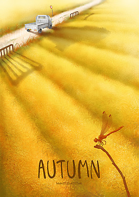 PSD 한마리 일러스트 논 그림자 사람없음 가을풍경 트럭 벼 가을 나뭇가지 잠자리 시골길 벼농사 논길 국내일러스트 나무 1 계절 길 곤충 농업 자동차 곡류 풍경 농사 파일형식 가을_계절