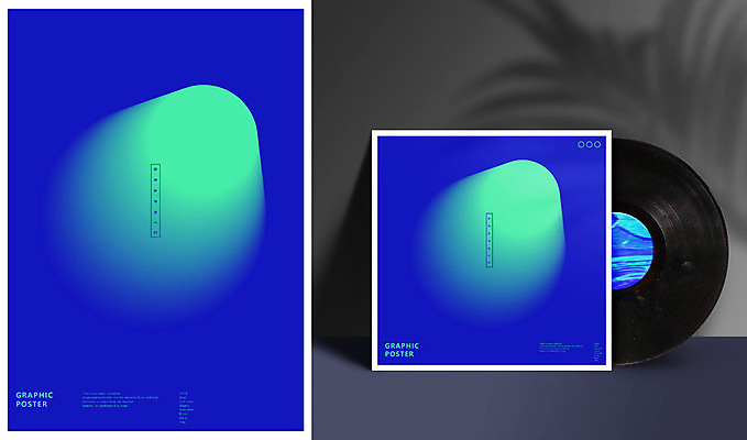 포스터 일러스트 그림자 사람없음 그래픽 파란색 빛 야자수 유행 앨범 그라데이션 야자수잎 지오메트릭 국내일러스트 AI파일 나무 컬러 잎 파일형식 벡터