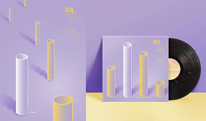 포스터 일러스트 사람없음 그래픽 유행 보라색 여러개 앨범 원기둥 그라데이션 지오메트릭 국내일러스트 AI파일 컬러 다수 원형 파일형식 벡터