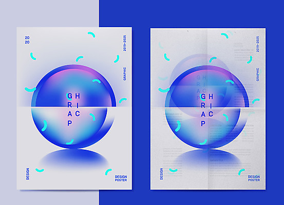 도형 포스터 종이 일러스트 타이포그라피 사람없음 그래픽 파란색 컬러풀 유행 원형 그라데이션 목업 국내일러스트 AI파일 문자 컬러 파일형식 벡터