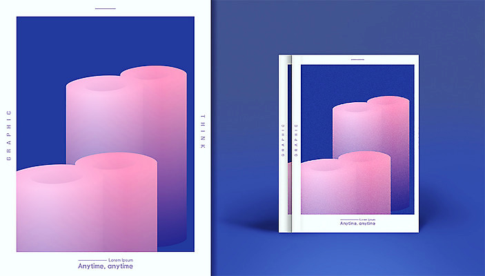 도형 포스터 분홍색 일러스트 사람없음 그래픽 파란색 유행 원기둥 국내일러스트 AI파일 컬러 원형 파일형식 벡터