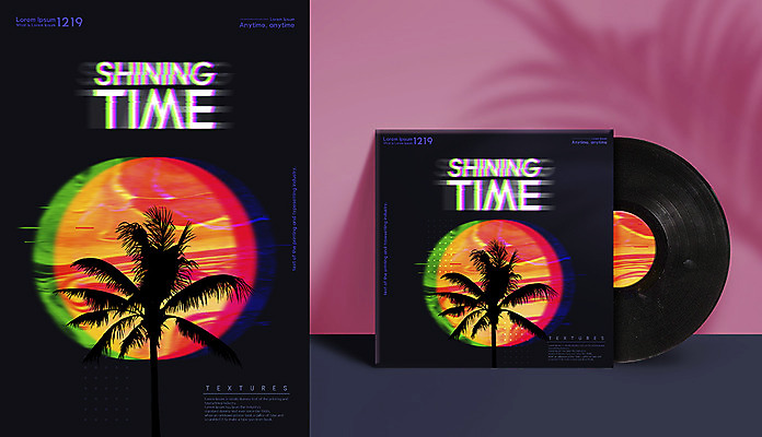 PSD 포스터 일러스트 그림자 사람없음 그래픽 빛 야자수 유행 흔들림 기하학 야자수잎 국내일러스트 나무 잎 무늬 모션 파일형식