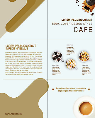템플릿 커피 음료 리플렛 디저트 잔 상점 파일형식 초콜릿 밀크커피 커피잔 메뉴 원두 글라인더 카페 사람없음 팜플렛 출판디자인 북디자인 북커버 PSD 내지 2단접지 이미지템플릿 글라이더