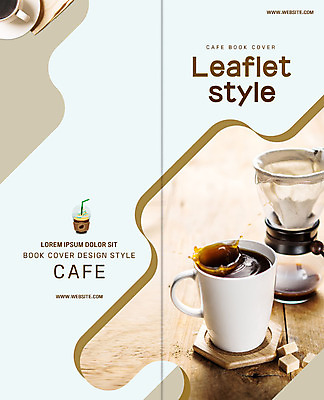 PSD 템플릿 북디자인 출판디자인 표지 커피 리플렛 2단접지 북커버 팜플렛 사람없음 목재 카페 머그컵 커피잔 나무탁자 드립커피 테이크아웃컵 핸드드립 이미지템플릿 나무 음료 재료 탁자 잔 컵 상점 커피용품 파일형식