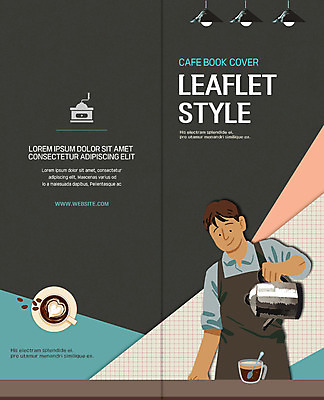 PSD 템플릿 북디자인 출판디자인 표지 남자 커피 리플렛 2단접지 북커버 주전자 조명 한명 사람 팜플렛 상반신 성인 앞치마 카페 원두 커피잔 바리스타 글라이더 라떼아트 성인남자한명만 이미지템플릿 직업 1 음료 주방용품 잔 상점 그림 라떼 남자한명만 성인남자만 파일형식