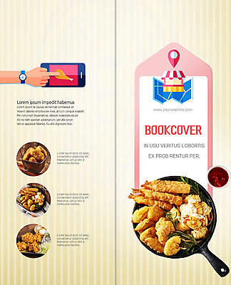 PSD 템플릿 북디자인 손 출판디자인 표지 리플렛 2단접지 북커버 한손 사람 팜플렛 신체부위 스마트폰 바구니 프라이드치킨 샐러드 다양 터치 소스 케첩 메뉴판 위치 닭다리 새우튀김 치킨너겟 치킨집 이미지템플릿 음식 다수 새우 핸드폰 스마트기기 상점 치킨 튀김 양념 소스_음식 파일형식