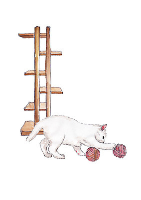 PSD 동물 한마리 일러스트 수채화 사람없음 반려동물 장난감 고양이 털실 고양이성 굴리기 놀기 반려 국내일러스트 1 포유류 모션 실 파일형식