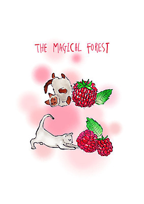 PSD 동물 두마리 과일 일러스트 붓터치 수채화 사람없음 고양이 풀잎 기지개 반려 국내일러스트 잎 2 포유류 모션 반려동물 풀_식물 파일형식