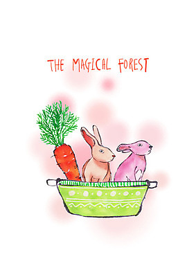 PSD 동물 응시 두마리 채소 일러스트 붓터치 수채화 사람없음 당근 토끼 냄비 국내일러스트 시선 2 포유류 뿌리채소 반려동물 솥 파일형식