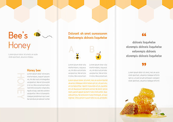 템플릿 표지디자인 북디자인 출판디자인 꽃잎 내지 리플렛 북커버 3단접지 세마리 팜플렛 사람없음 숟가락 흐름 꿀벌 꿀 벌집 꿀단지 벌집문양 허니콤 이미지템플릿 AI파일 모양 문양 꽃 컨셉 수저 3 벌_곤충 파일형식 벡터