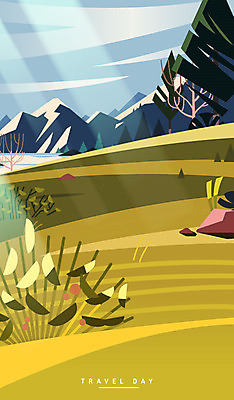 나무 호수 여행 백그라운드 일러스트 자연 산 사람없음 강 햇빛 암석 숲 들풀 국내일러스트 AI파일 식물 태양 돌_바위 생태계 파일형식 벡터