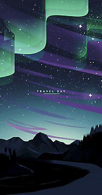 PSD 나무 별 여행 백그라운드 일러스트 밤하늘 산 사람없음 강 바위 개울 야간 숲 강가 물결무늬 오로라 국내일러스트 자연요소 식물 물결 무늬 자연현상 하늘 돌_바위 파일형식