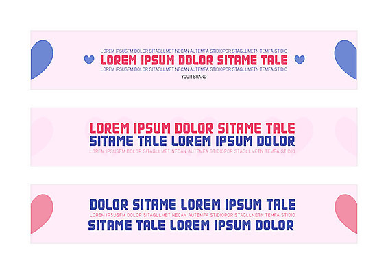 템플릿 배너템플릿 가로배너 분홍색 사각프레임 사람없음 현수막 하트 배너세트 AI파일 모양 배너 컬러 프레임 가로 세트 사각형 파일형식 벡터