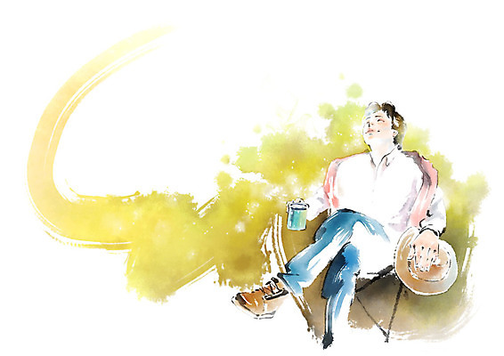 전신 PSD 남자 일러스트 캘리그라피 붓터치 휴식 한명 사람 앉기 성인 컵 눈감음 번짐 야외의자 챙모자 성인남자한명만 국내일러스트 모자_잡화 1 식기 컨셉 의자 모션 남자한명만 성인남자만 파일형식 효과