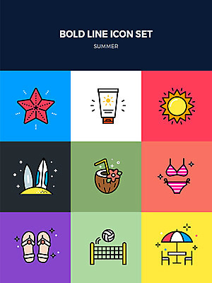 아이콘 불가사리 슬리퍼 사람없음 여름 세트 비키니 모래사장 태양 파라솔 서핑보드 비치발리볼 선크림 코코넛 야외의자 코코넛주스 볼드라인 2D아이콘 AI파일 자연요소 계절 수영복 바다 신발 의자 과일 극피동물 주스 화장품 보드_스포츠 비치볼 배구 라인아이콘 파일형식 벡터