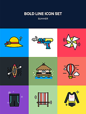 아이콘 수영복 사람없음 여름 세트 열기구 바람개비 휴양지 선베드 카약 수상가옥 잠수복 방갈로 물총 챙모자 패들 래쉬가드 볼드라인 2D아이콘 AI파일 모자_잡화 옷 계절 의자 항공교통 숙소 주택 장소 수상스포츠 라인아이콘 노_배의노 파일형식 벡터