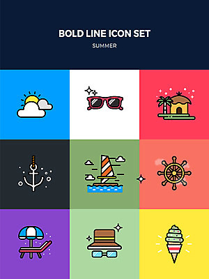 구름 아이콘 요트 사람없음 여름 세트 선글라스 야자수 태양 파라솔 휴양지 선베드 닻 방갈로 콘아이스크림 방향키 챙모자 볼드라인 2D아이콘 AI파일 자연요소 나무 모자_잡화 계절 안경 배_교통 의자 숙소 아이스크림 장소 라인아이콘 파일형식 벡터