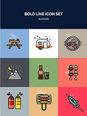 아이콘 산 어류 사람없음 여름 세트 달 소시지 그릴 바비큐 케첩 구이 머스터드 콜라 캠핑카 꼬치구이 야외테이블 볼드라인 2D아이콘 AI파일 자연요소 계절 음식 자동차 탁자 주방용품 수중동물 소스_음식 가공식품 꼬치 라인아이콘 탄산음료 파일형식 벡터