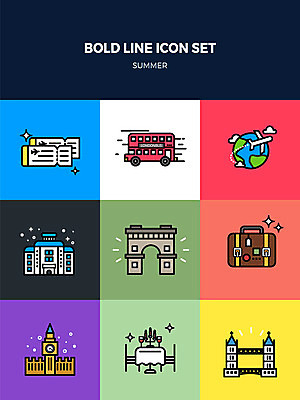 아이콘 지구 여행 호텔 비행기 사람없음 여름 세트 레스토랑 와인 캐리어 타워브릿지 항공권 시계탑 개선문 빅벤 이층버스 독립문 볼드라인 2D아이콘 AI파일 계절 항공교통 숙소 영국 버스 대중교통 주류 탑 식당 여행가방 티켓 라인아이콘 런던 파일형식 벡터