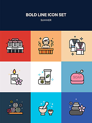 아이콘 꽃 촛불 리조트 사람없음 여름 세트 수건 온천 화장품 마사지 목욕가운 아로마 비누 막자사발 볼드라인 2D아이콘 AI파일 식물 계절 초 위생용품 뷰티 스파 가운 사발 라인아이콘 파일형식 벡터