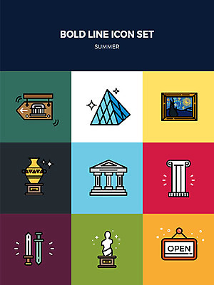 아이콘 고건축 건축양식 사람없음 여름 세트 동상 문화재 골동품 표지판 오픈 칼 박물관 루브르박물관 명화 비너스 볼드라인 2D아이콘 AI파일 건축물 계절 건축 알림판 조형물 라인아이콘 그림 기념물 파일형식 벡터