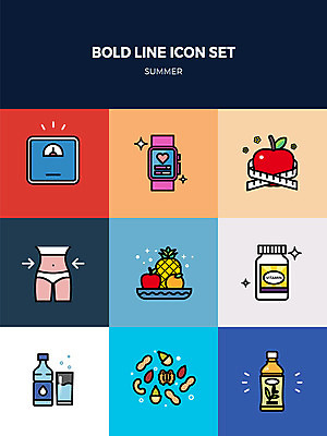 아이콘 음료 다이어트 과일 줄자 건강 사람없음 여름 세트 헬스 견과류 사과 물병 허리 물컵 체중계 비타민 스마트워치 볼드라인 2D아이콘 AI파일 계절 자 신체부위 컵 스마트기기 운동 물통 라인아이콘 영양소 웨어러블 파일형식 벡터