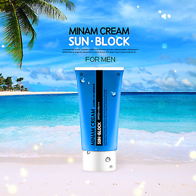 PSD 구름 편집이미지 바다 하늘 해변 사람없음 야자수 뷰티 선크림 남성용 이미지편집 자연요소 나무 화장품 파일형식