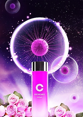 PSD 편집이미지 별 밤하늘 사람없음 빛 뷰티 장미 화장품 물방울 스킨케어 이미지편집 자연요소 꽃 하늘 야간 파일형식