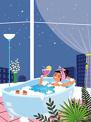 전신 여자 별 일러스트 전등 아파트 욕조 한명 미소 사람 빌딩 성인 꽃병 마시기 칵테일 커튼 더위 창가 거품목욕 더위탈출 여름밤 열대잎 국내일러스트 AI파일 자연요소 1 꽃 잎 창문 모션 날씨 조명 주택 주류 표정 건물 여름 목욕 거품 야간 파일형식 벡터