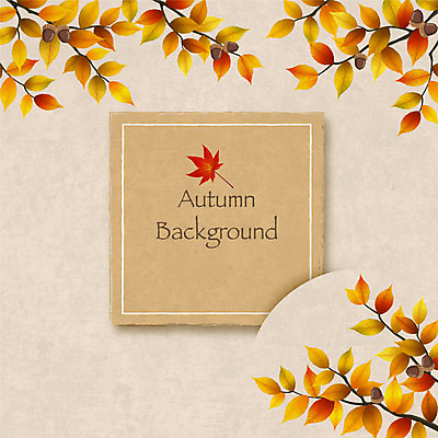 백그라운드 단풍 일러스트 사각프레임 프레임 사람없음 가을 나뭇가지 도토리 가을배경 국내일러스트 AI파일 나무 계절 잎 사각형 견과류 파일형식 벡터 가을_계절