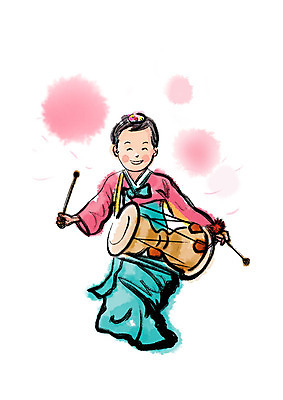 전신 PSD 한국전통 여자 전통문화 일러스트 캘리그라피 붓터치 한명 사람 성인 한복 즐거움 전통무용 장구 번짐 장구춤 국내일러스트 1 전통 감정 문화 타악기 한국 국악기 춤 전통의상 전통공연 파일형식 효과