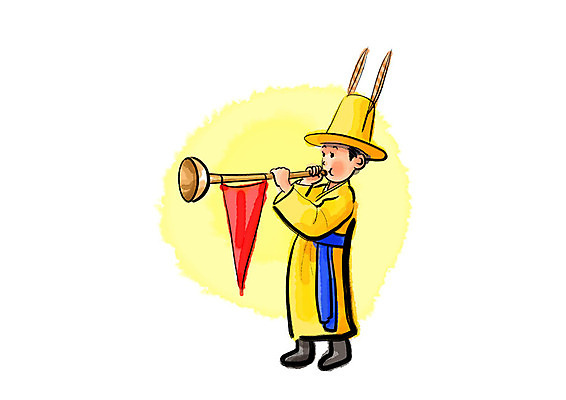 전신 PSD 한국전통 남자 전통문화 일러스트 캘리그라피 붓터치 한명 사람 성인 연주자 번짐 깃 대취타 태평소 국내일러스트 1 전통 문화 한국 국악기 관악기 음악가 파일형식 효과