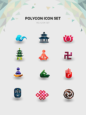 아이콘 문양 종교 불교 연꽃 사람없음 세트 탑 사찰 부처 구름모양 수도자 절문양 절표시 폴리곤 2D아이콘 AI파일 모양 건축물 꽃 종교건축 표시 파일형식 벡터 구름_자연