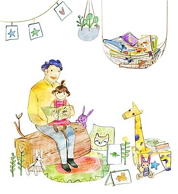 전신 PSD 여자 남자 화분 종이 인형 쿠션 일러스트 가족 사랑 미소 사람 앉기 성인 두명 책 독서 육아 아기 나무기둥 책더미 부녀 육아대디 싱글대디 한부모가족 국내일러스트 딸 감정 관계 모션 표정 아빠 무더기 파일형식