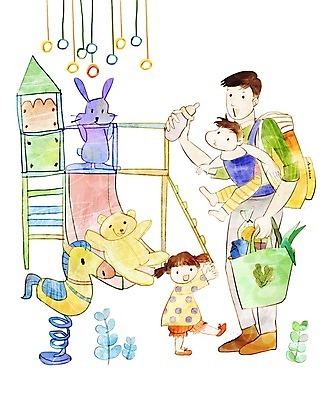 전신 PSD 여자 남자 어린이 일러스트 가족 사랑 미소 사람 성인 세명 곰인형 육아 아기 젖병 미끄럼틀 놀이터 장바구니 토끼인형 아기띠 국내일러스트 감정 인형 관계 놀이 표정 쇼핑 바구니 아기용품 토끼 놀이기구 파일형식