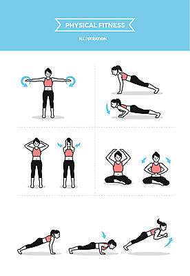 전신 여자 일러스트 사람 여러명 성인 운동 스트레칭 헬스장 웨이트트레이닝 팔운동 맨손운동 국내일러스트 AI파일 다수 건강 헬스 파일형식 벡터