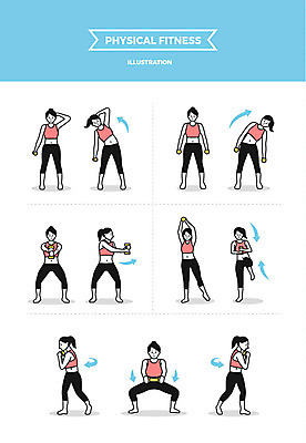 전신 여자 일러스트 사람 여러명 성인 운동 헬스 아령 헬스장 팔운동 국내일러스트 AI파일 다수 건강 파일형식 벡터